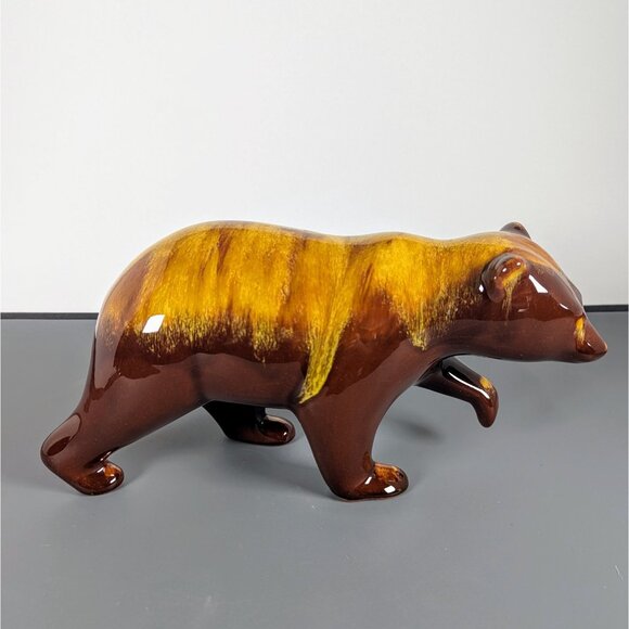Rare Blue Mountain Pottery Bear Harvest Gold 5" H x 11" L Experimental - Picture 2 of 5